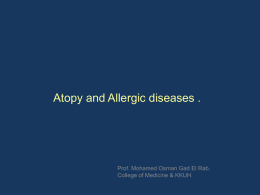 Atopy and Allergic diseases