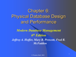 Physical Database Design
