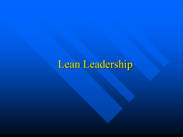 Lean Leadership - Lean Six Sigma Expert