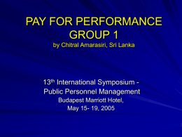PAY FOR PERFORMANCE GROUP 1 - IPMA-HR