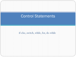 Control Statements - Sabancı University myWeb Service