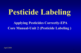 Pesticide Labeling