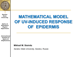 Mathematical modelof UV-induced response of epidermis