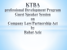KTBA professional Development Program Guest Speaker