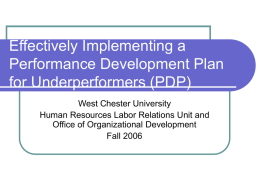 Effectively Implementing a Performance Development Plan (PDP)