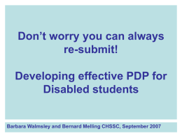 Developing effective PDP for Disabled students