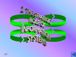 THE STRATEGIC ROLE OF INFORMATION SYSTEMS