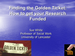 External Funding for Research - Social Policy and Social