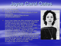 Joyce Carol Oates - Pine Valley Elementary School