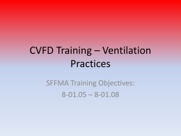 CVFD Training – Ventilation Practices