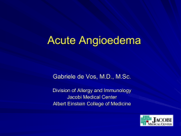 Acute Angioedema - Jacobi Medical Center – Department of