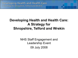 Shropshire, Telford and Wrekin Health Economy