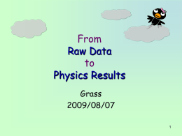 From Raw Data to Physics Results