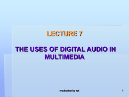 Lecture 5: Digital Audio - .:elista:.