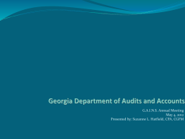 CURRENT AUDIT ISSUES Georgia Department of Audits