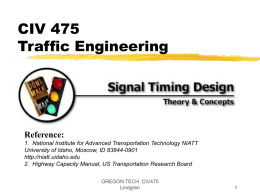 CIV 371 Transportation Engineering