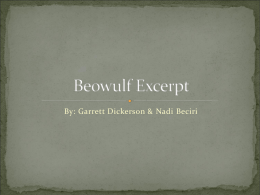 Beowulf Excerpt Powepoint - Bergen Catholic High School