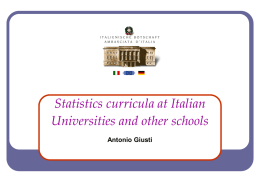 Italian Statistics curricula at universities and other schools