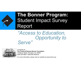 The Bonner Program Student Development Model