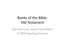 Books of the Bible: Old Testament - Grace