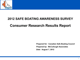 2012 Safe Boating Awareness Survey