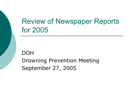 Review of 2005 Newspaper Reports of Submersions