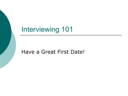 Interviewing 101 - Executive Resume Services