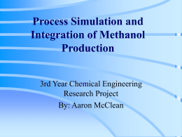 Process Simulation and Integration of Methanol Production