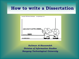 How to Writing Your Dissertation