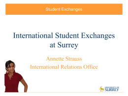 Welcome to Student Exchanges at Surrey