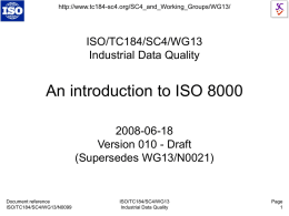 ISO 8000 Concept of Operations - IEC TC 3