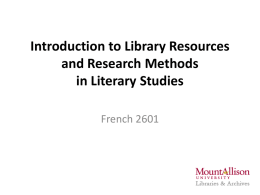 Introduction to Research Methods in Literary Studies