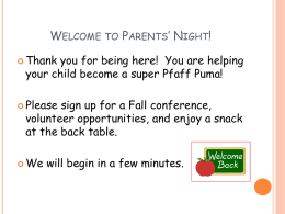 Thank you for attending Parent’s Night.