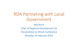 RDA Partnering with Local Government