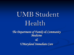 UMB Student Health - University of Maryland School of