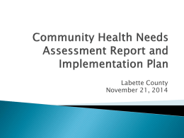 Community Health Needs Assessment Report and