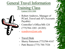 General Travel Information - University of Nevada, Reno