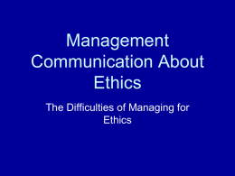 Management Communication About Ethics
