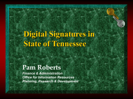 Digital Signatures in State of Tennessee