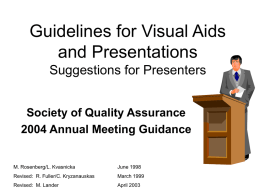 Guidelines for Visual Aids and Presentations