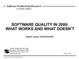 Software Quality In 1996: What Works and What Doesn't