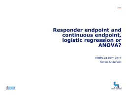 ANCOVA and logistic regression of responder rates