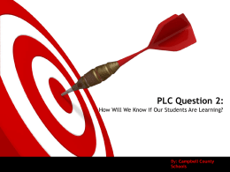 PLC: Question 2: - Campbell County Schools