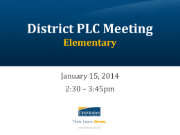 District PLC MeetingElementary