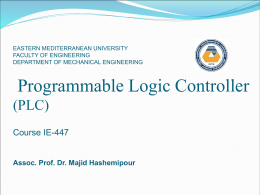 PLC - Department of Mechanical Engineering