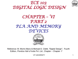 ECE 103 DIGITAL LOGIC DESIGN CHAPTER – VI PART 2 Digital