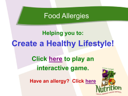 Food Allergies - UMass Nutrition