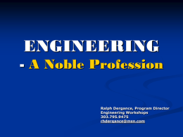 ENGINEERING – A NOBLE PROFESSION