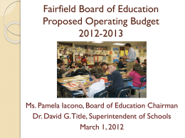 The Budget of the Fairfield Public Schools 2002-2003