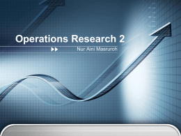 Operations Research 2 - Gadjah Mada University